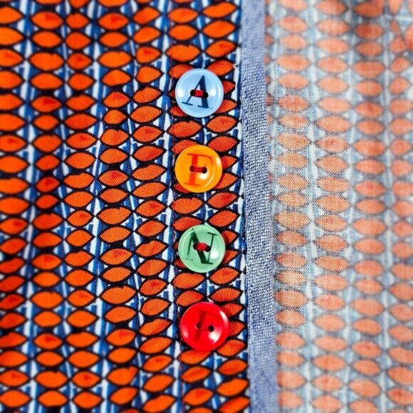 A Fish Named Fred Dress Shirt All Over Print Multicolor Long Sleeve Mens Size XL - Picture 9 of 11